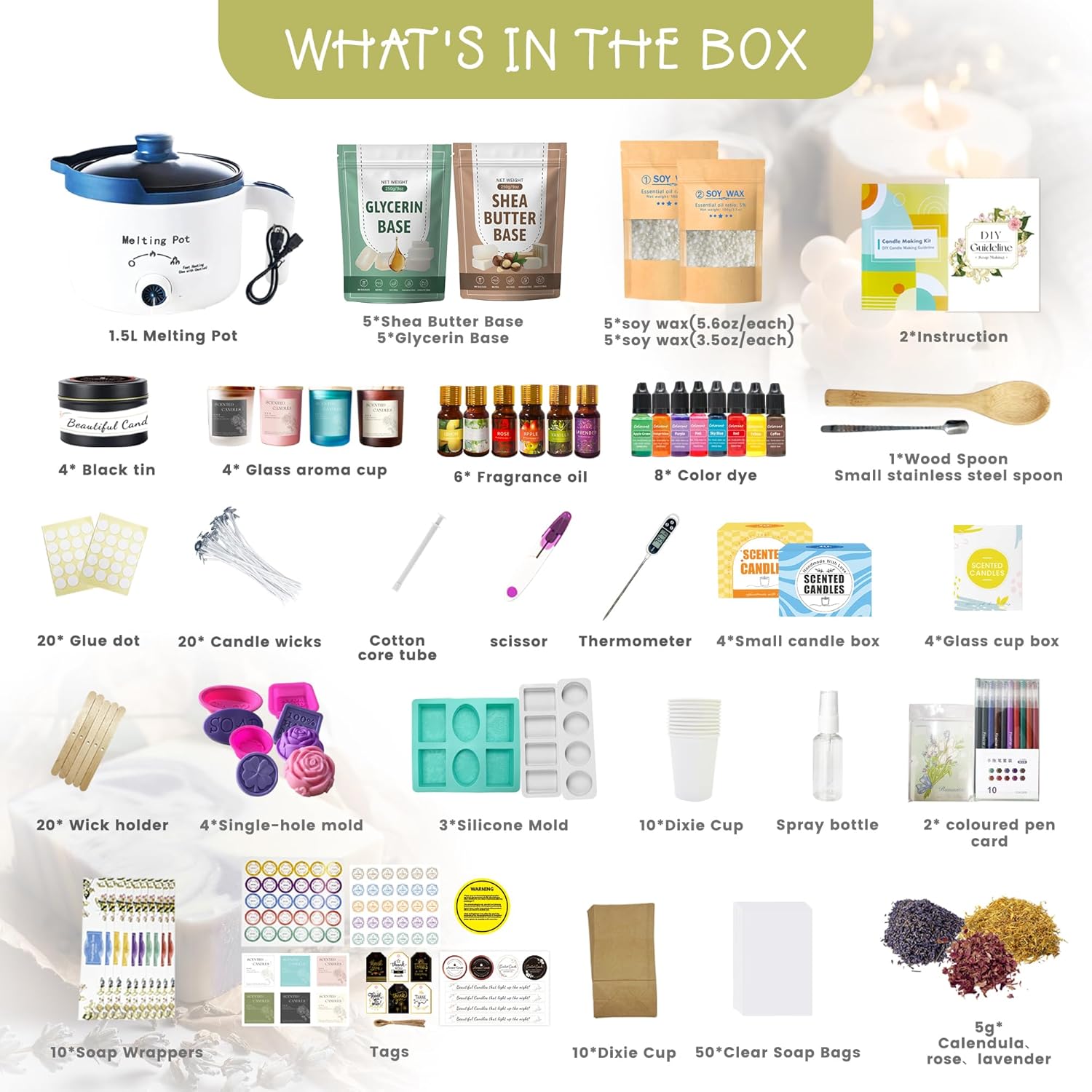 Deluxe DIY 2 in 1 Candle Soap  - Candle Making Kit For Beginners 리뷰 및 가격