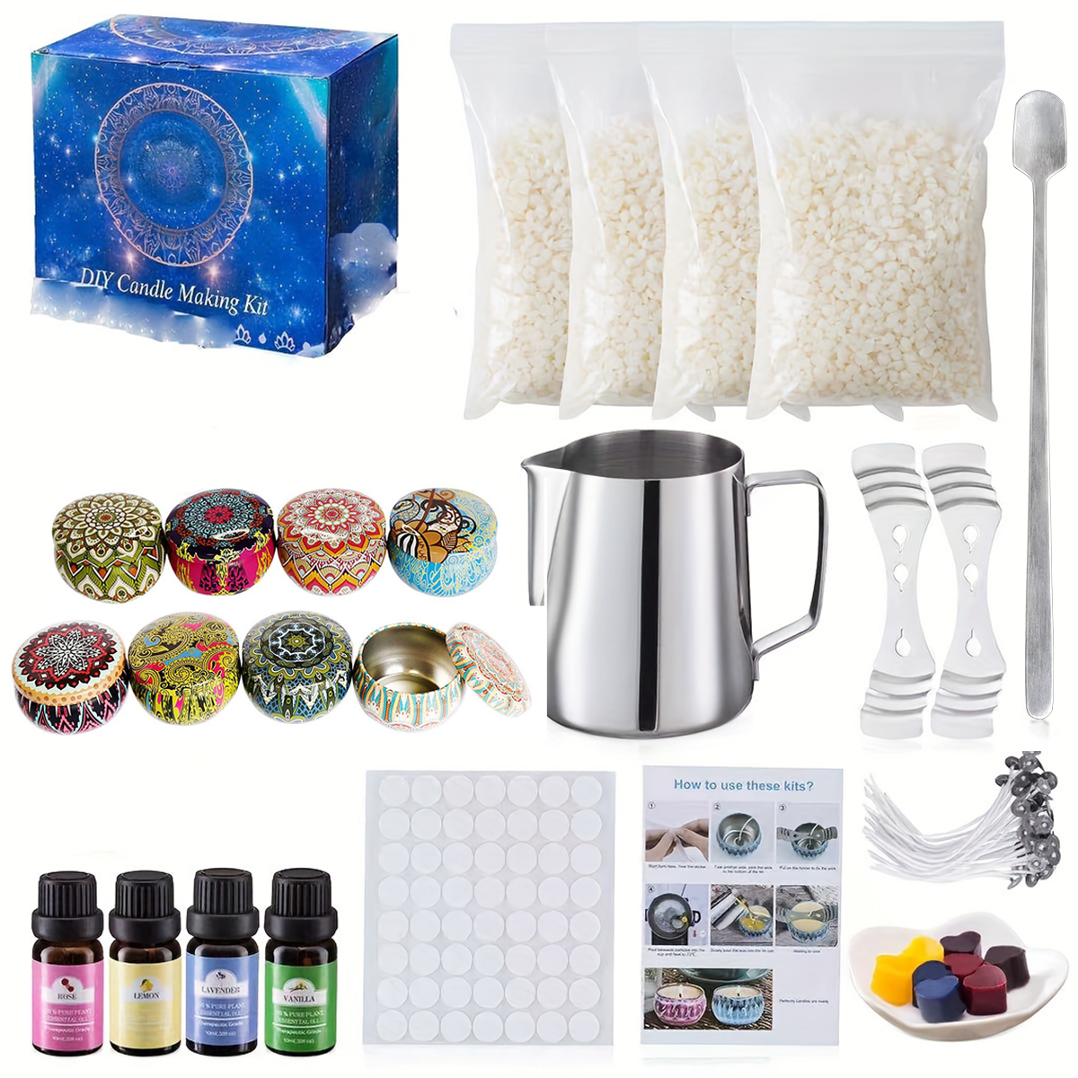 Kaleidoscope-Style Jar Essenti - Candle Making Kit For Beginners 리뷰 및 가격